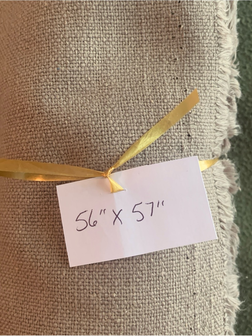 New tan upholstery fabric. Heavy weight. Size approximately 56” x 57”. - Picture 2 of 4